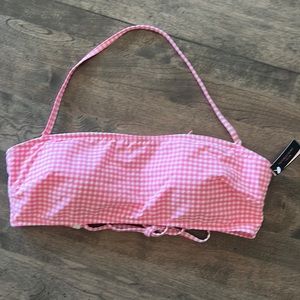 Victoria’s Secret Swim Pink Gingham Bandeau Top Size XL